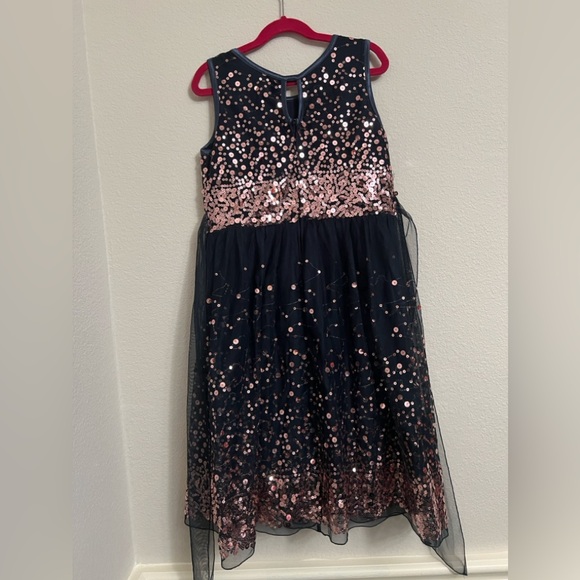 Crystal Doll Girls Pink-Sequin Dress in Navy color Size 14 Girls - Picture 5 of 8